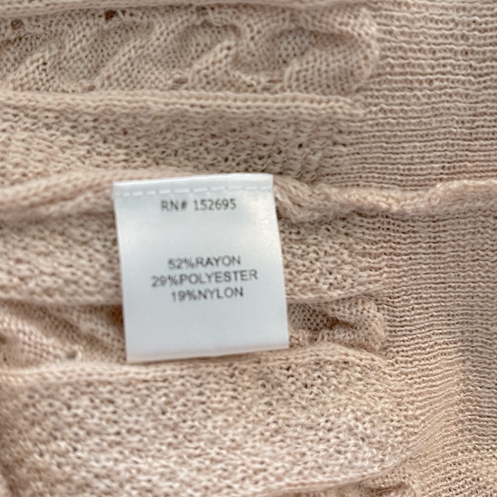 Slate & Willow Stretchy Pink Soft Blush Ruffle Texture Sweater S - Picture 7 of 9